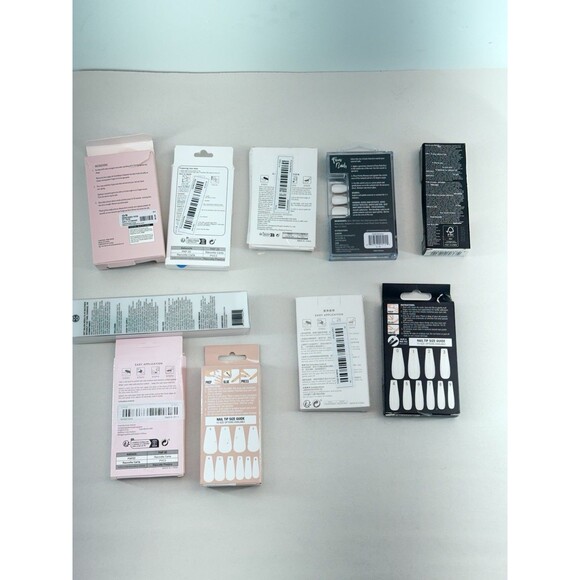 Professional False Nails - Press on Nails, Long, with Glue, color White and Red. - Picture 12 of 12